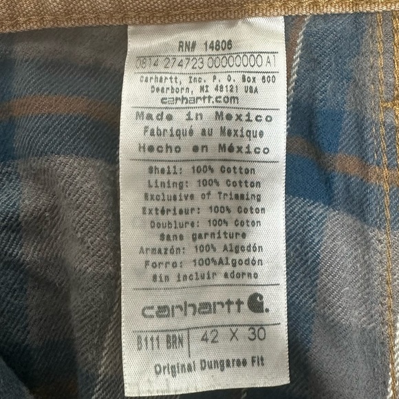 Carhartt Men’s Flannel-Lined Utility Work Pant Size 42 - Picture 3 of 8